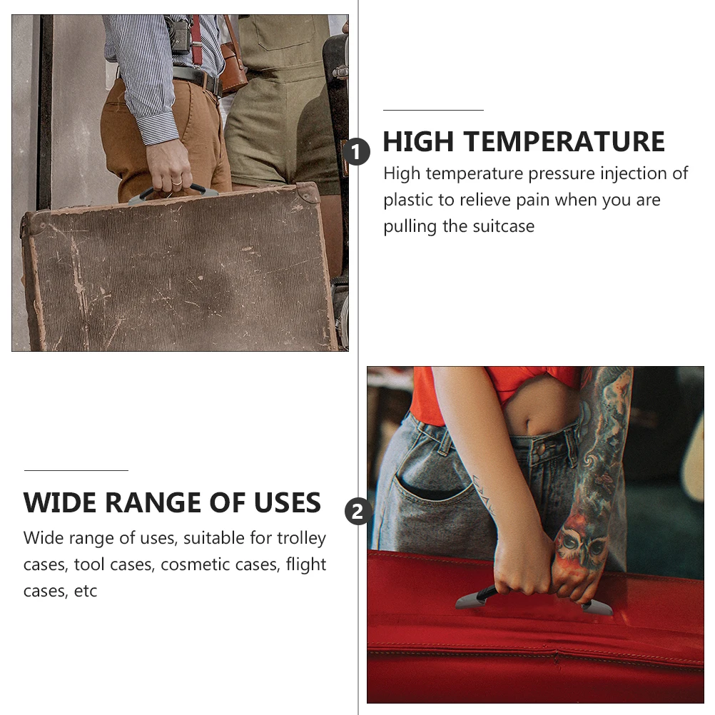 

2 Sets Telescopic H Luggage Carrying Black Gripping Belt Luggage Telescopic H Plastic Travel Box