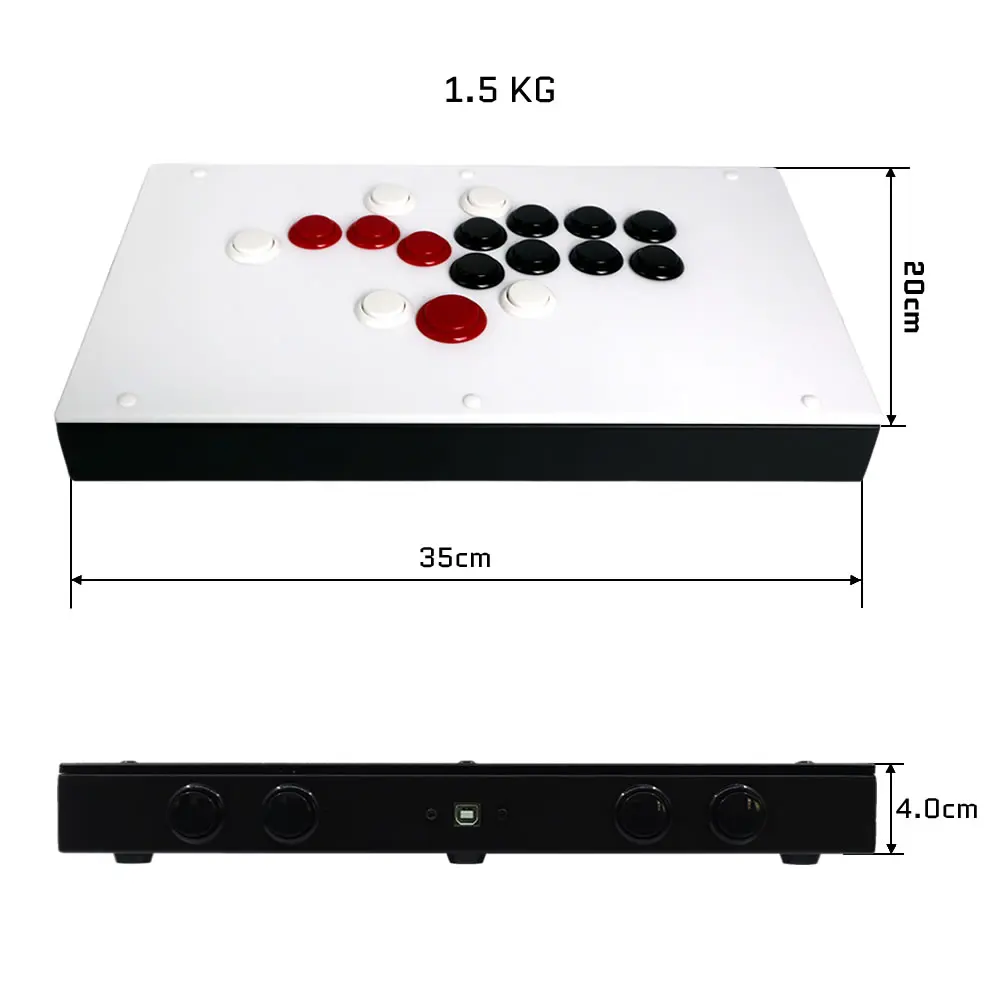 FightBox F-PRO Controller di gioco arcade senza leva con tutti i pulsanti per PC/PS/SWITCH