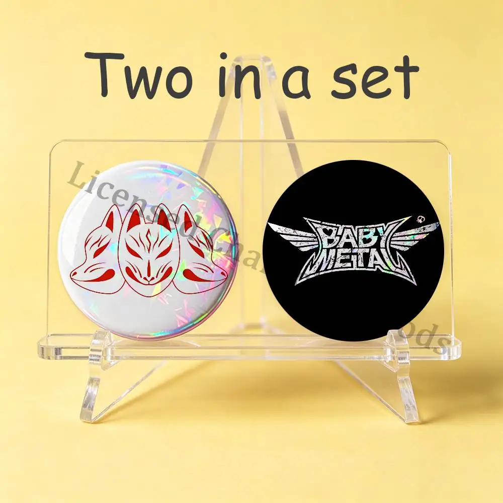 2-Piece Set Badges Anime Merchandise Cosplay Nijigen Otaku Culture B-Babymetal Metal Forth Large 75 58 44 32 25 mm Mini