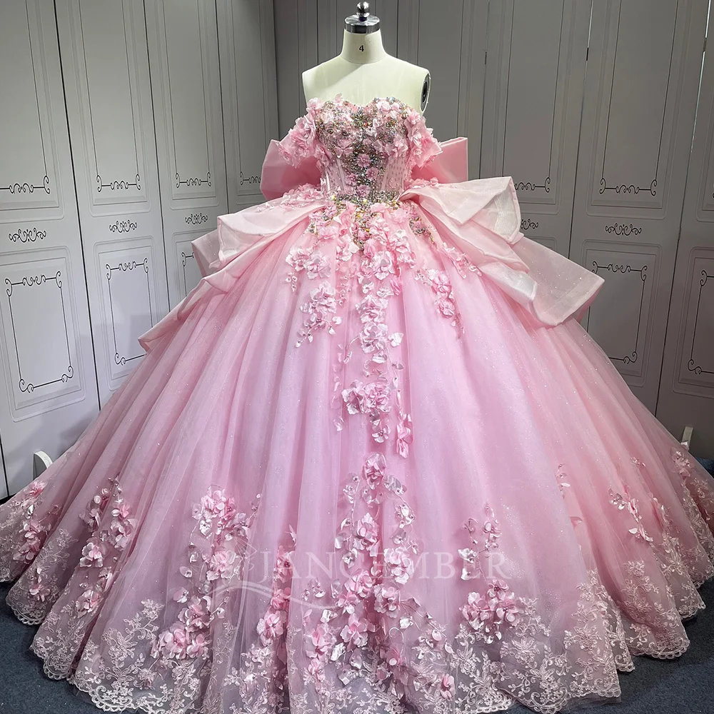 

Блестящие платья Quinceanera с бантом, кружевные овальные платья, сверхтонкие платья с цветами по индивидуальному заказу, Vestidos De 15, вечеринка по случаю дня рождения, принцессы