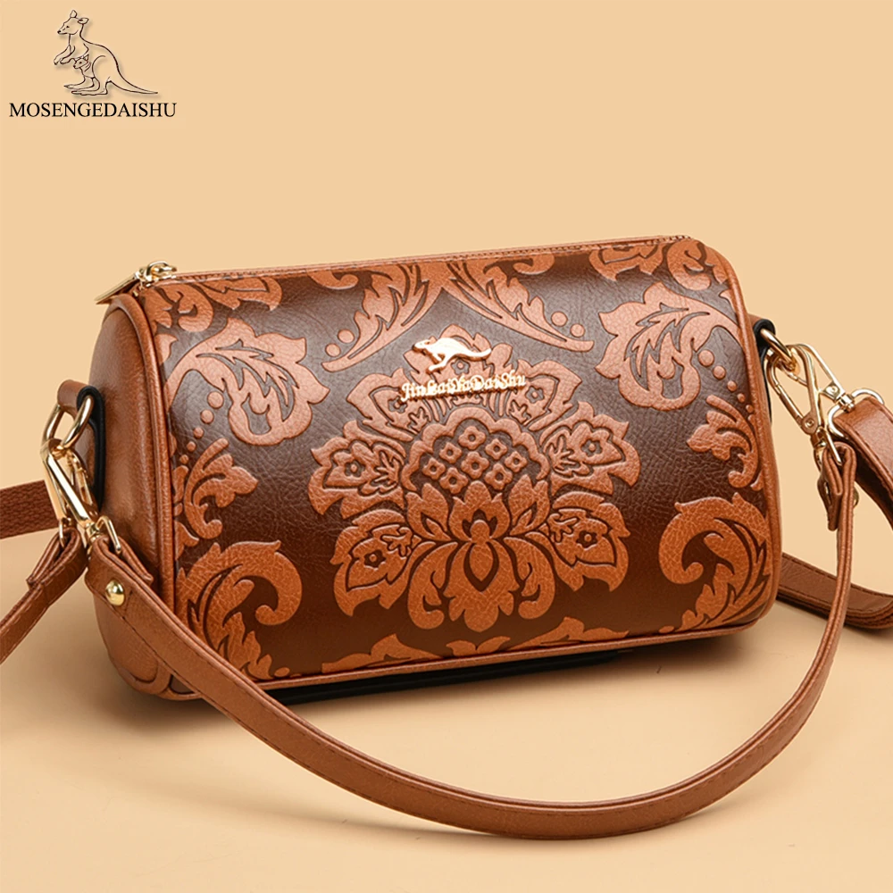 Fashion Flower Pattern Design Ladies Shoulder Bag New Small Ladies Messenger Bags Luxury Designer High Quality Leather Women Bag