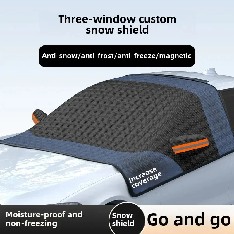 Car Windshield Cover for Ice and Snow, Windproof, Window Guard, Magnetic and Reflective Strips, Car Front Window