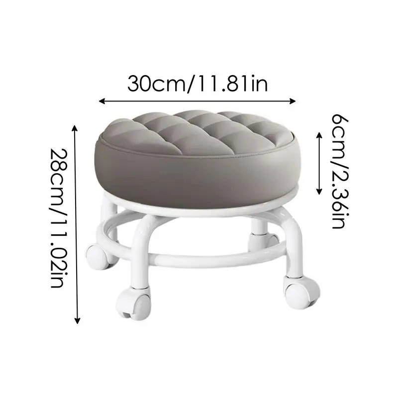 Pulley Low Stool Universal Wheel Small Stool Seat with Wheels children Multi-functional Shoe Changing Stool round Stool image 6