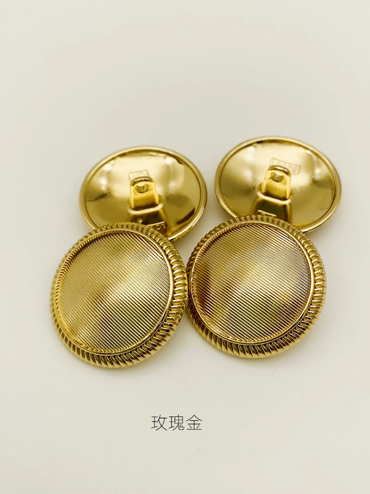 6PCS Gold Curved Suit Button High-Grade Metal Sweater Coat Clothes Decorative s All-Match   round