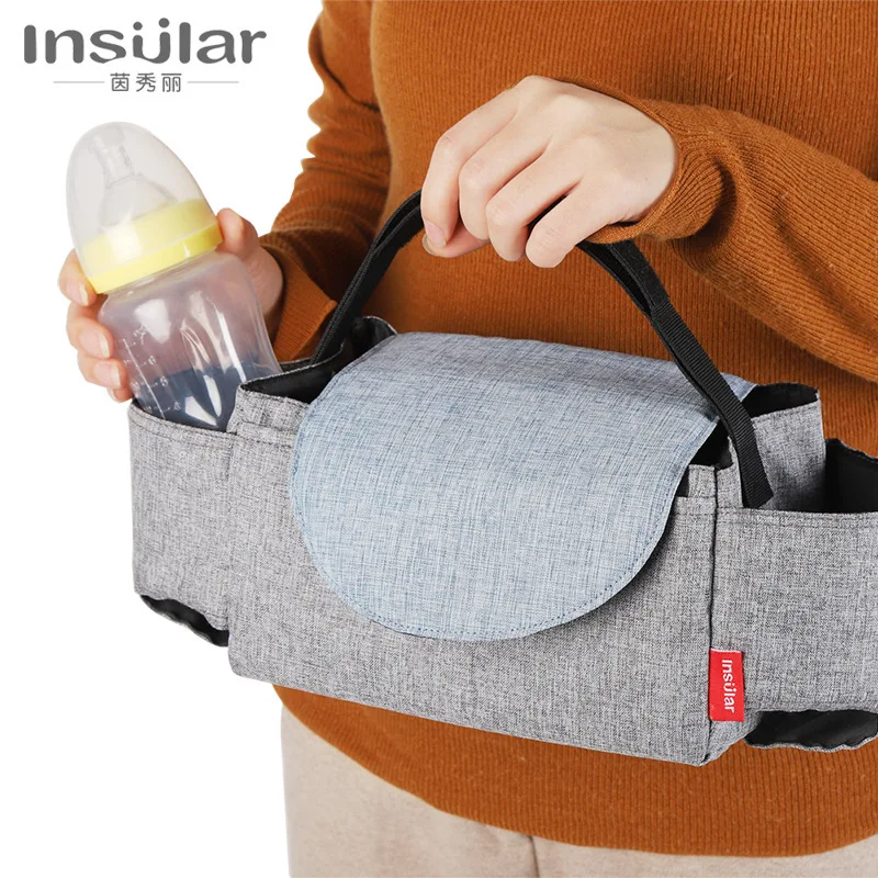 Portable multifunctional stroller, trailer, storage bag, bottle, water cup bag, baby stroller, trailer, trailer,cross-border bag