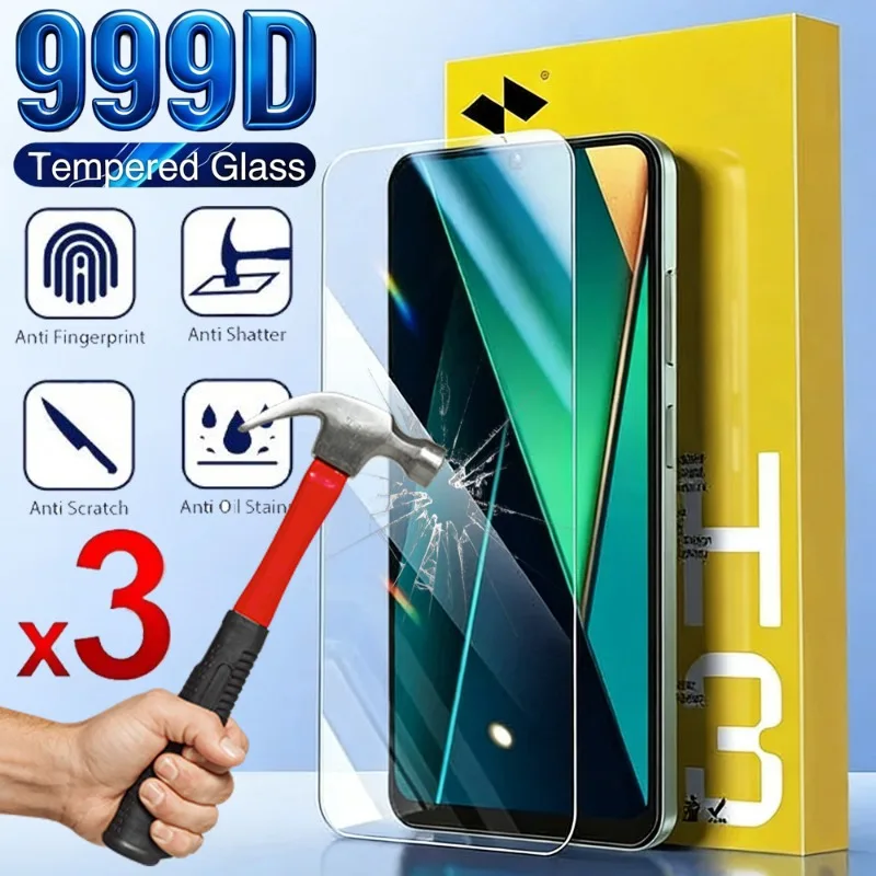 

3/2/1PCS for Redmi 15C Screen Protectors 9H Hardness Tempered Glass Explosion-proof Anti-shatter Protective Films for Redmi 15C