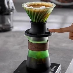 Pour-over Coffee Filter Cup Glass Drip-type Hand-brewed Coffee Maker Pot Vshaped Drip Filter Paper Specialized Barista Accessory