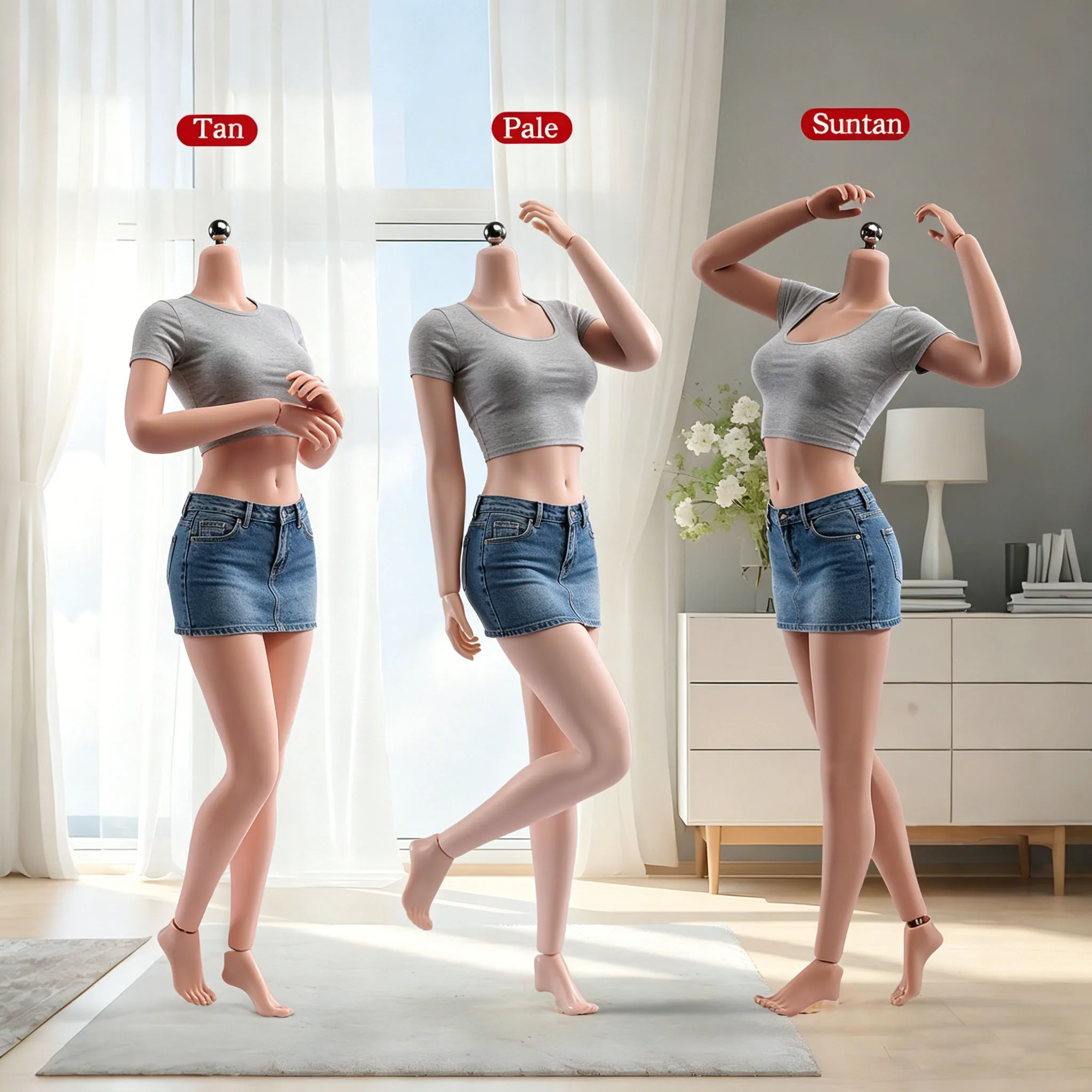 T307 T303 T302 AB001 1/6 Maßstab Weiblicher Körper mit Großen Brüsten Nahtloser Körper 12'' Super Flexibler Actionfigur-Körper Puppenmodell Spielzeug – Detail 1