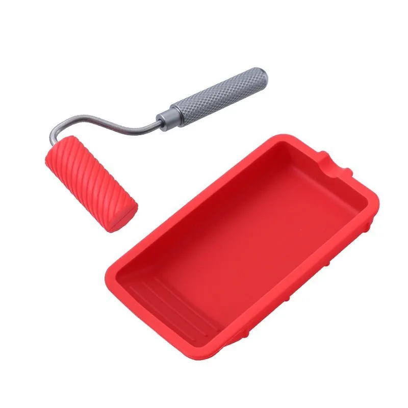 For Roller Brush Silicone Basin, Reusable Paint Tray, Portable Latex Brush Tool
