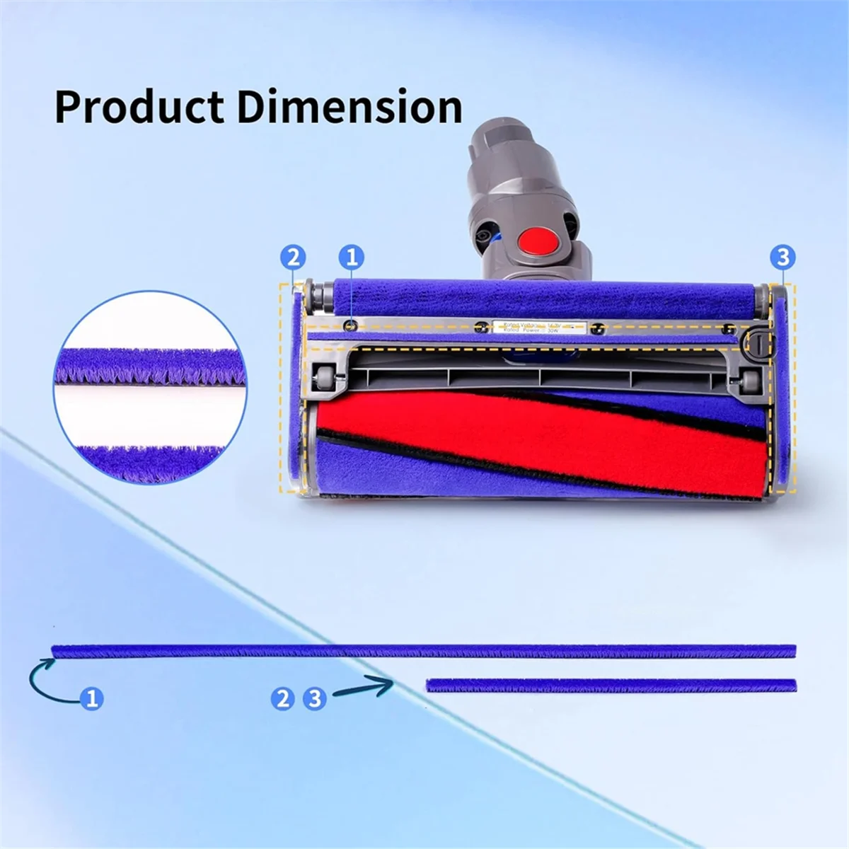 Miękkie pluszowe paski do głowicy czyszczącej Dyson V6, V7, V8, V10, V11, części zamienne do mocowania próżniowego
