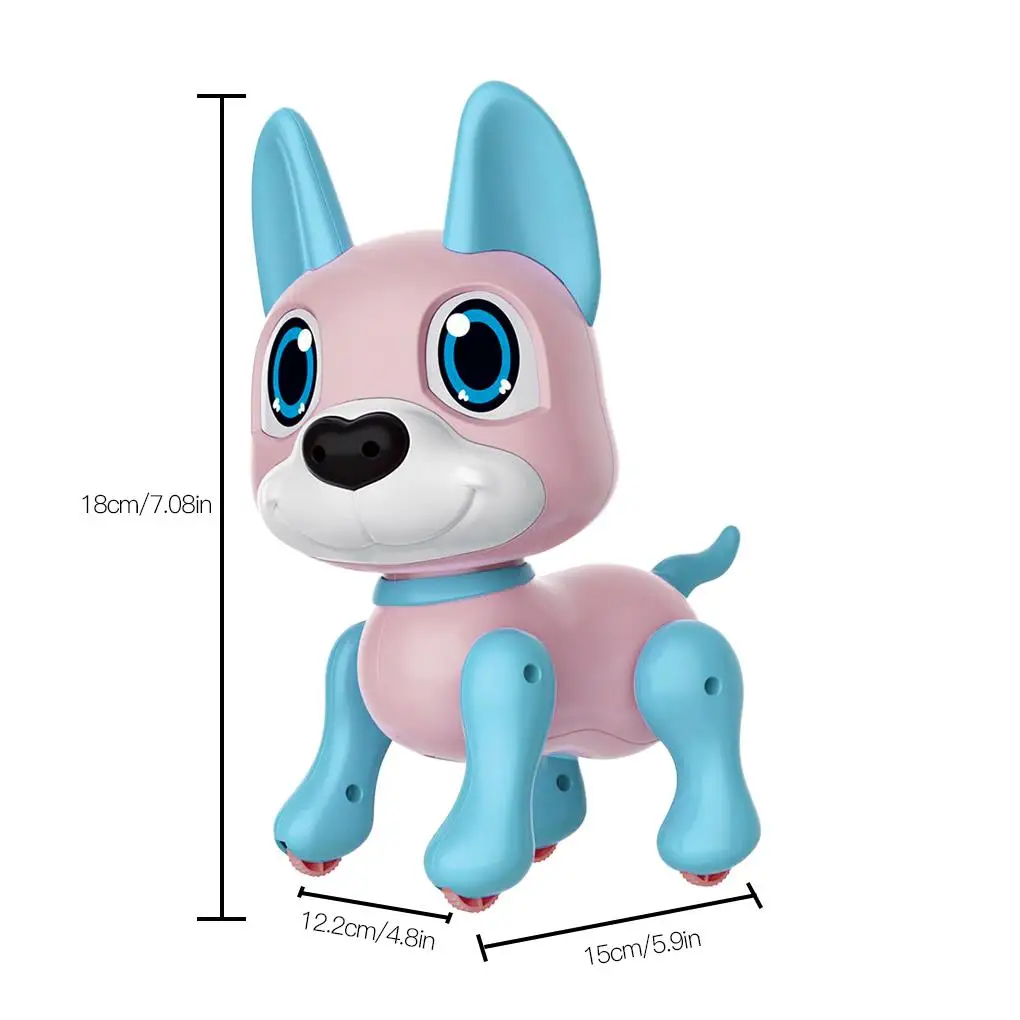 Jouet pour chien enfants Robot pour animaux de compagnie intelligent capteur de geste de chiot évitement d'obstacles batterie Robot chien, Wathet bleu