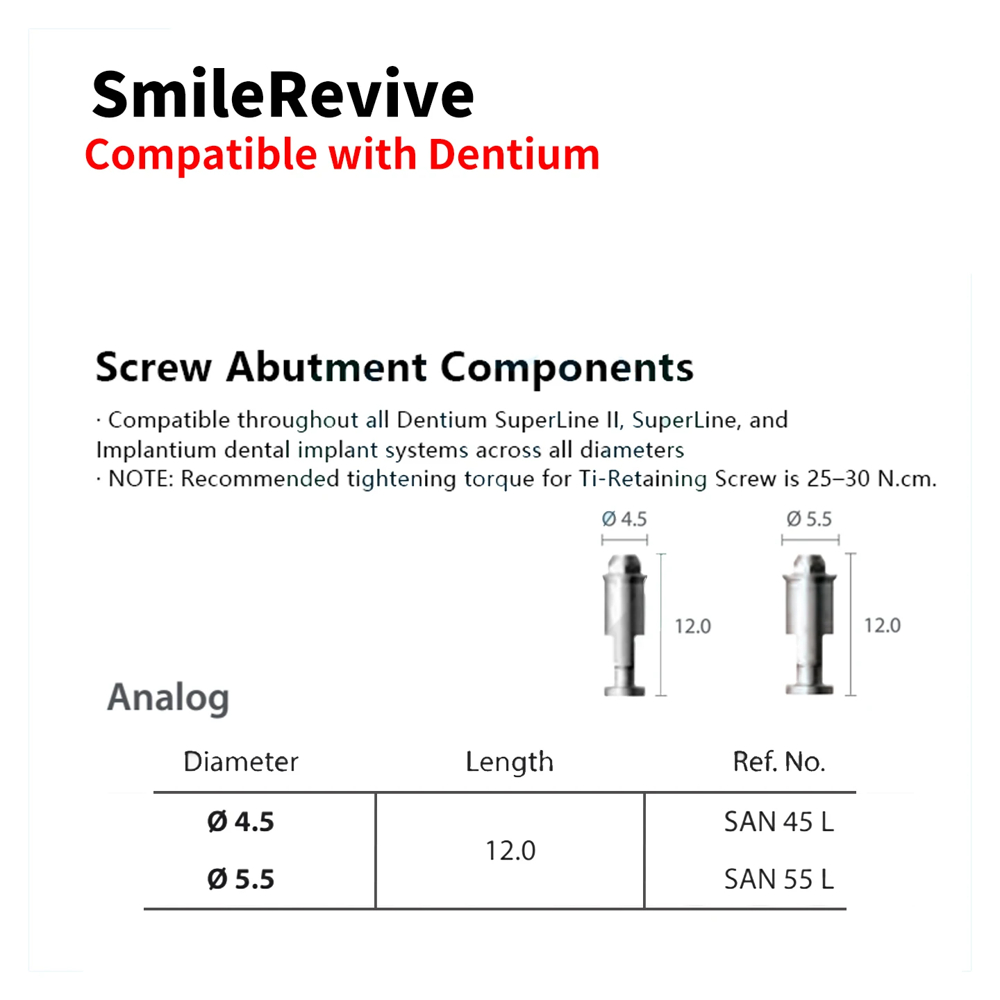 

SmileRevive Multi-unit Implant Analog Plaster Titanium Dental Multi unit compatible with Den