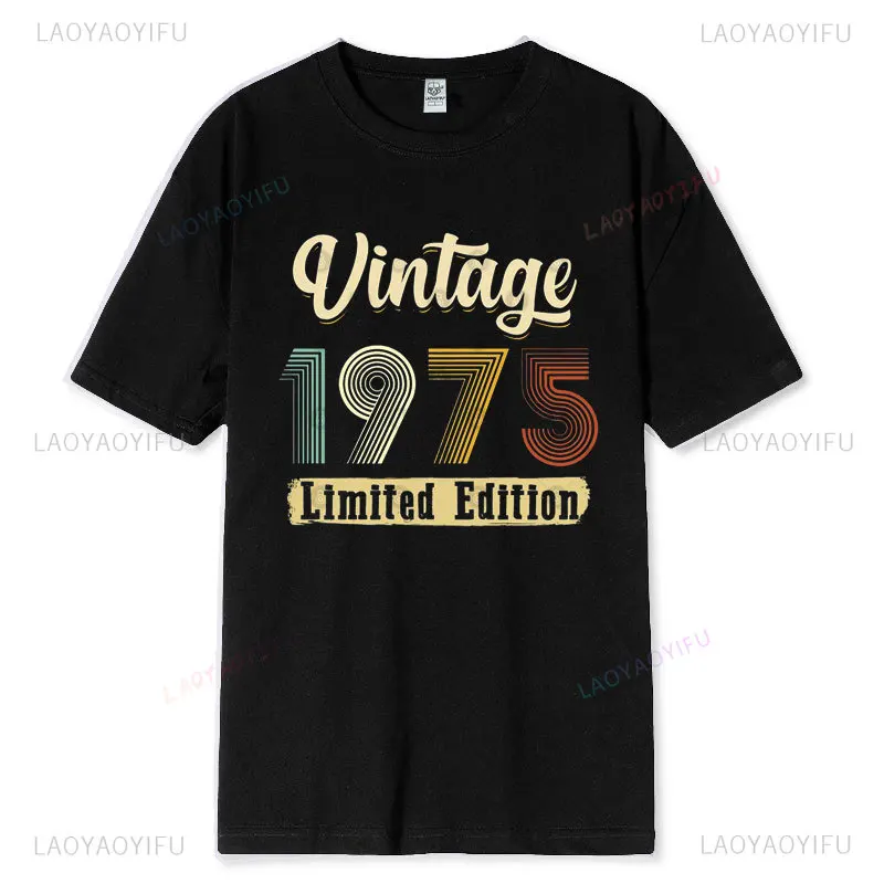 Born in 1975 Retro Limited Edition T Shirt Men Vintage 1975 Tshirt Cassette Tape Tee Funny Woman Man Tshirt 50s Birthday Clothes