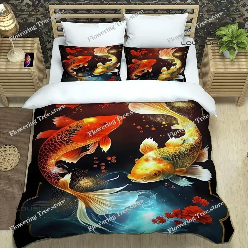 3D Fish Cute Printed Bedding Sets Exquisite Supplies Set Duvet Cover Bed Comforter Set Bedding Set Luxury Birthday Gift