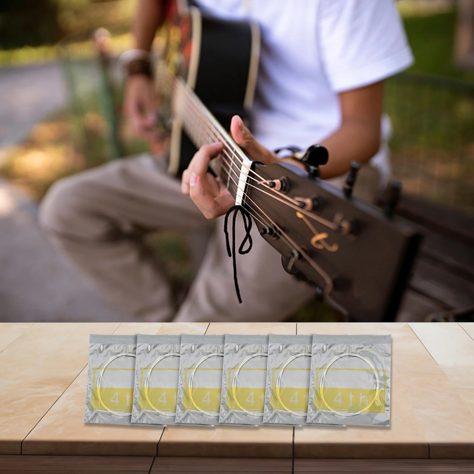 

Струны для классической гитары, прозрачные белые, набор из 6 шт., аксессуары из 6 шт., нейлоновые детали для классической гитары