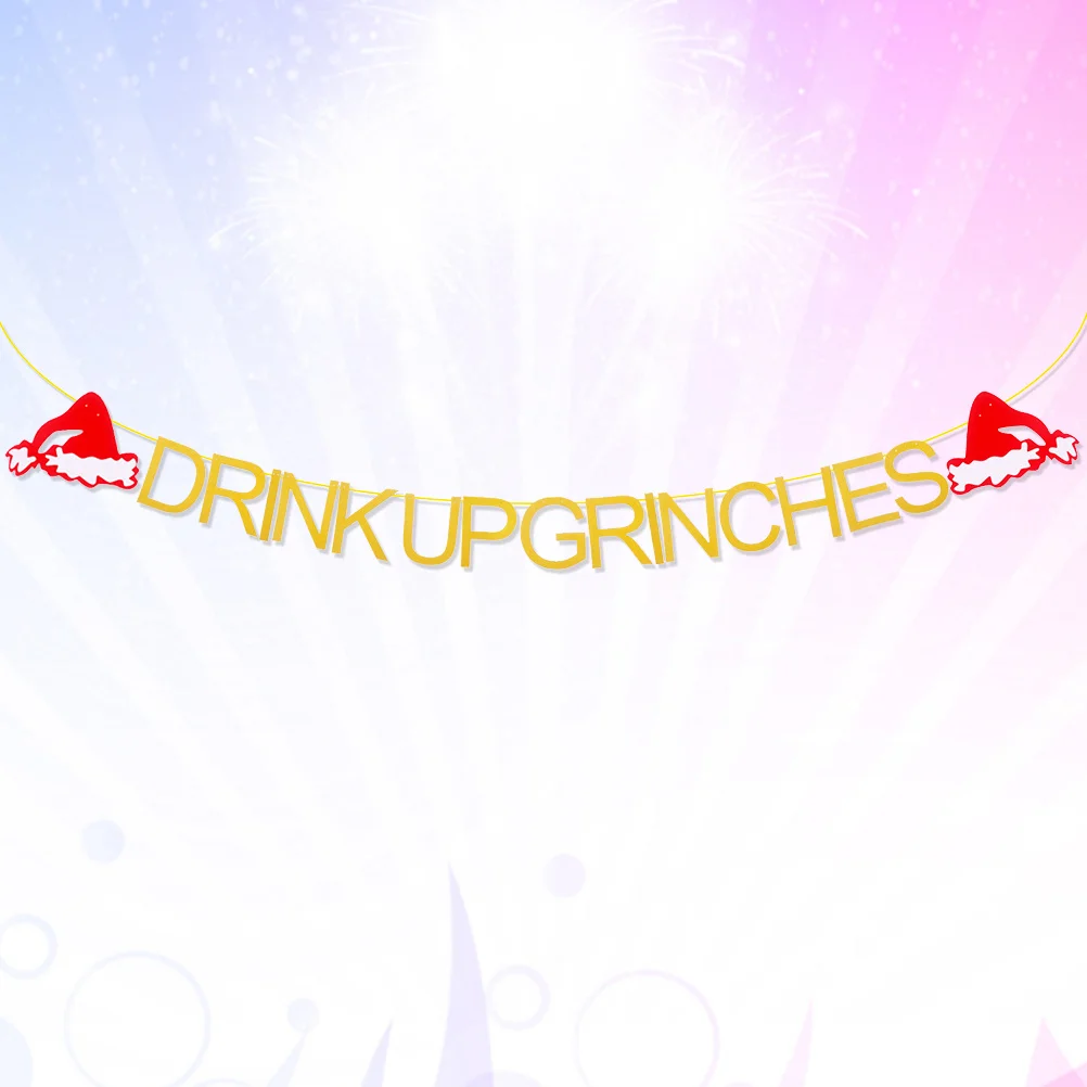 

1pc Christmas Party Decorations Paper Hanging Banner Pull Flags For Holiday Events Design Festive Decoration