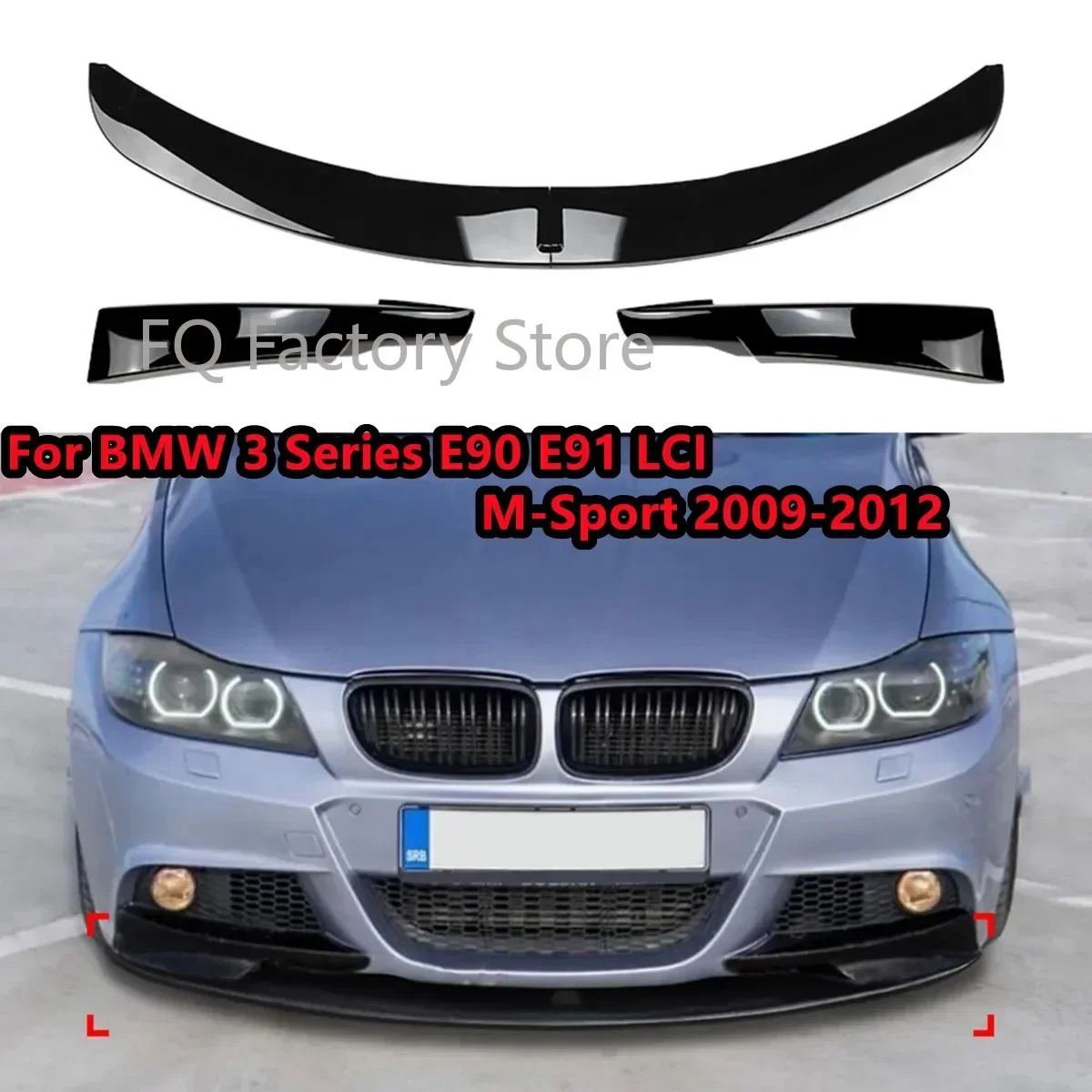 

For BMW 3 Series E90 E91 LCI M Sport 2009-2012 Car Front Bumper Lip Splitter Diffuser Body Kits Spoiler Bumper Guard Protector