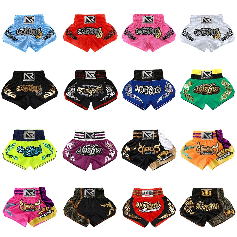 Pantalones cortos de Muay tailandés para hombre, pantalones cortos de entrenamiento Kickboxing Sanda, pantalones cortos de boxeo Mma Fighting MMA para niños y adultos