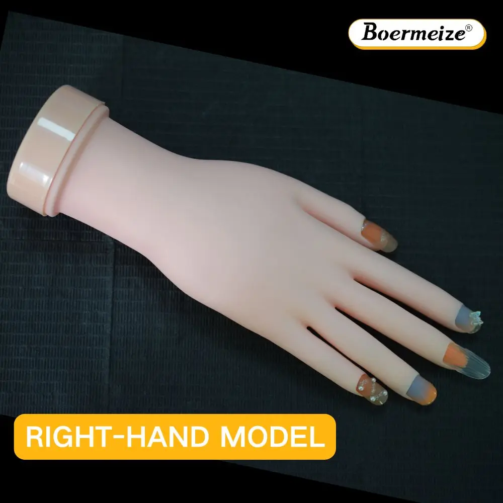柔軟なソフトネイル練習用ハンドモデル、マニキュアトレーニング用の曲げ可能なフェイクハンドネイルサロンツール