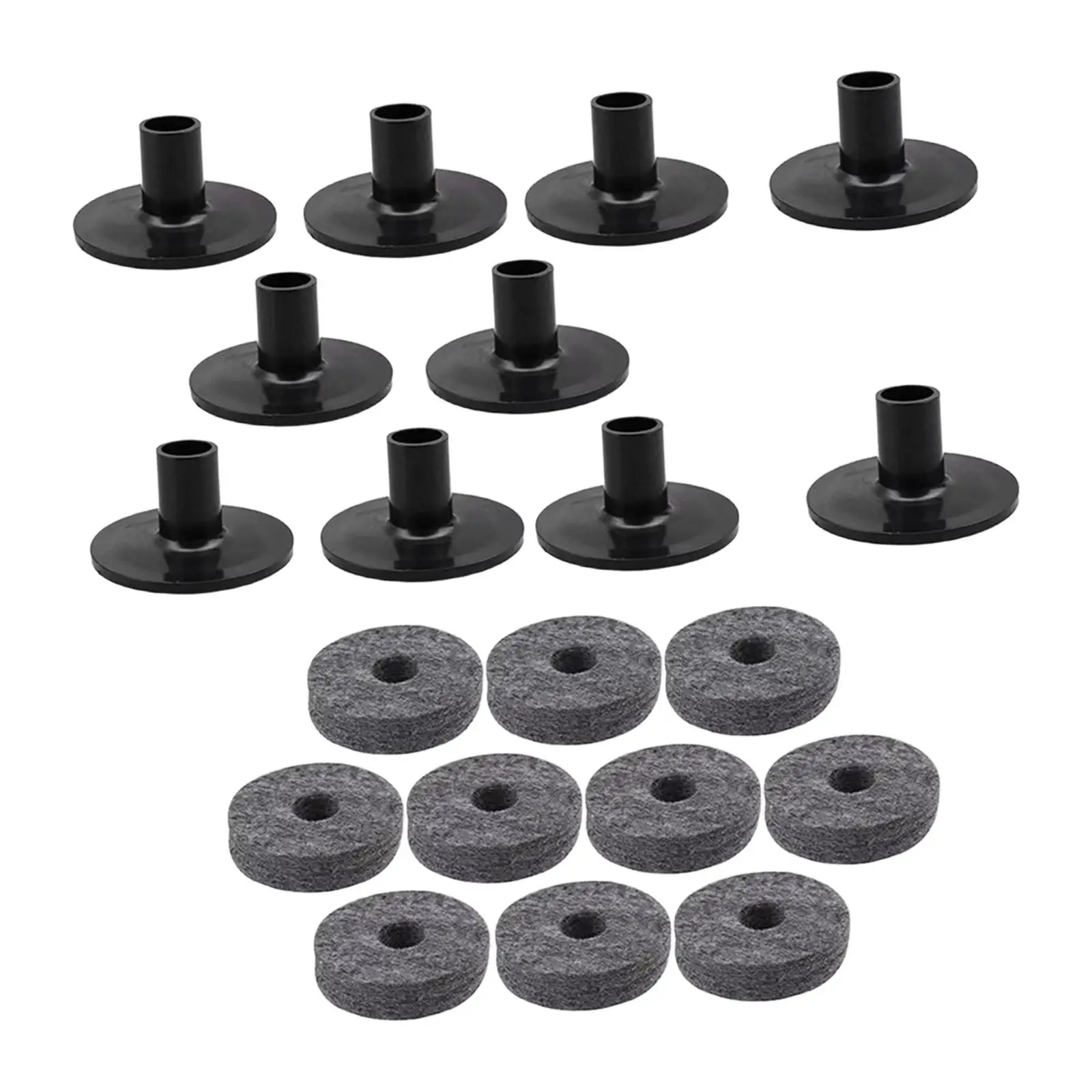 10 Pieces Cymbal Stand Sleeves and Felt Pads Set, Premium, Spare Parts Easy to Install Durability High Performance Replacement