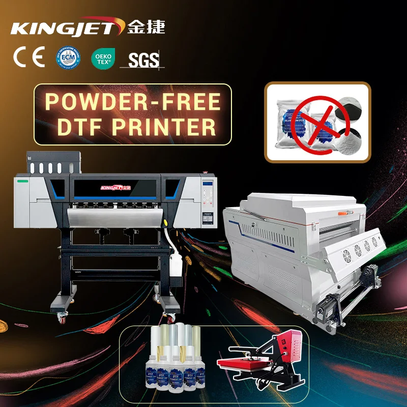 kingjet 604 New dtf no powder printer powder less dtf inkjet printers 68cm impresora dtf machines