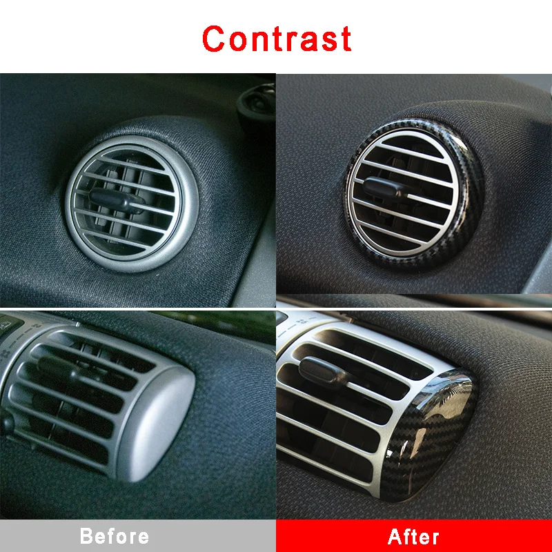 Dashboard Air Outlet Decoration Cover Car Stickers For Mercedes Smart 451 Fortwo Interior Modify Accessories