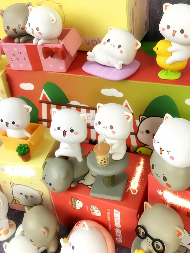 Hot Mitao Cat 2 Season Lucky Cat Cheap Cute Cat Blind Box Toys Surprise Figure Cartoon Doll Collect Model Home Christmas Gift — 2