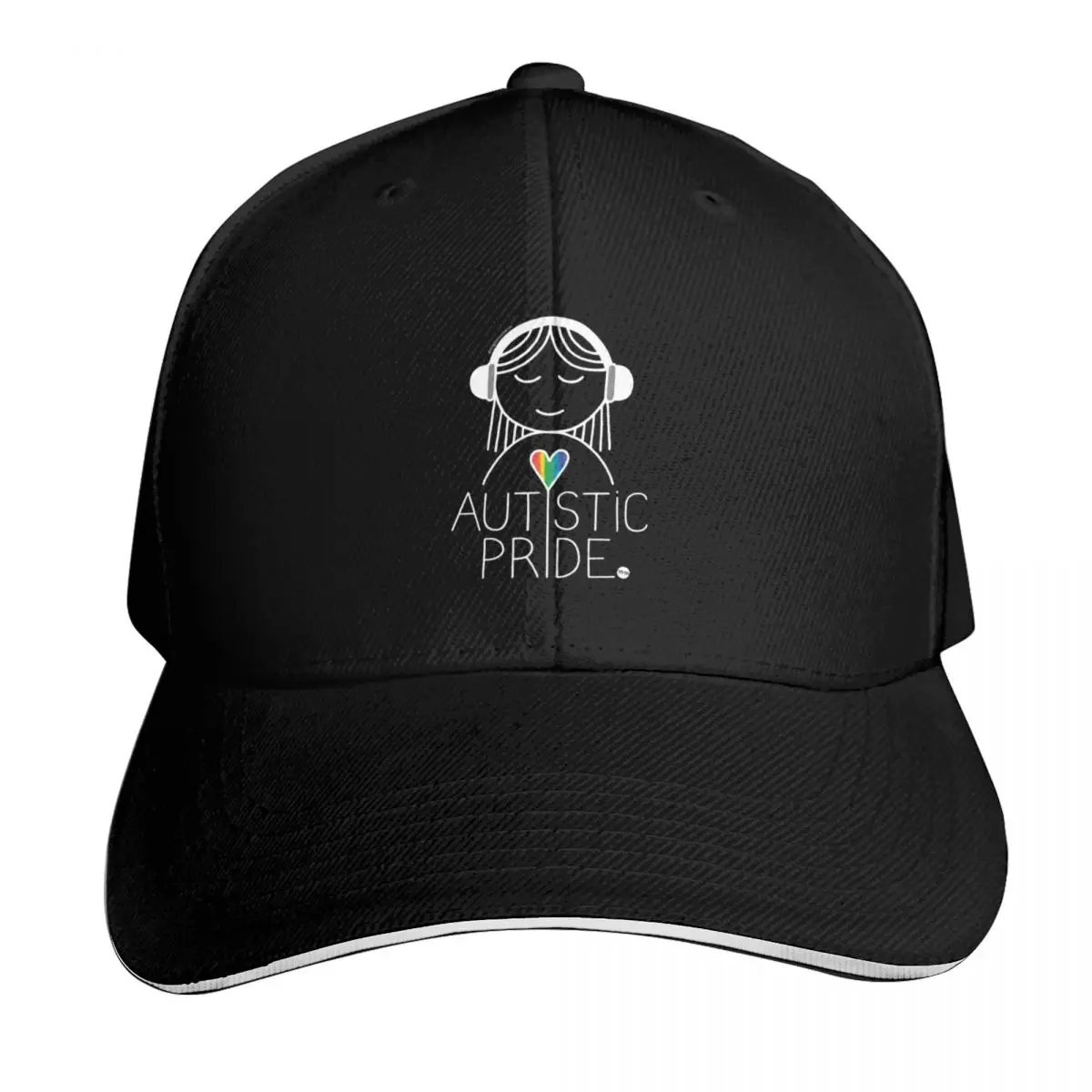 AUTISTIC PRIDE - white liner version Baseball Cap Cotton Twill Breathable Contrast Two Tone Brim Snapback Flat Bill