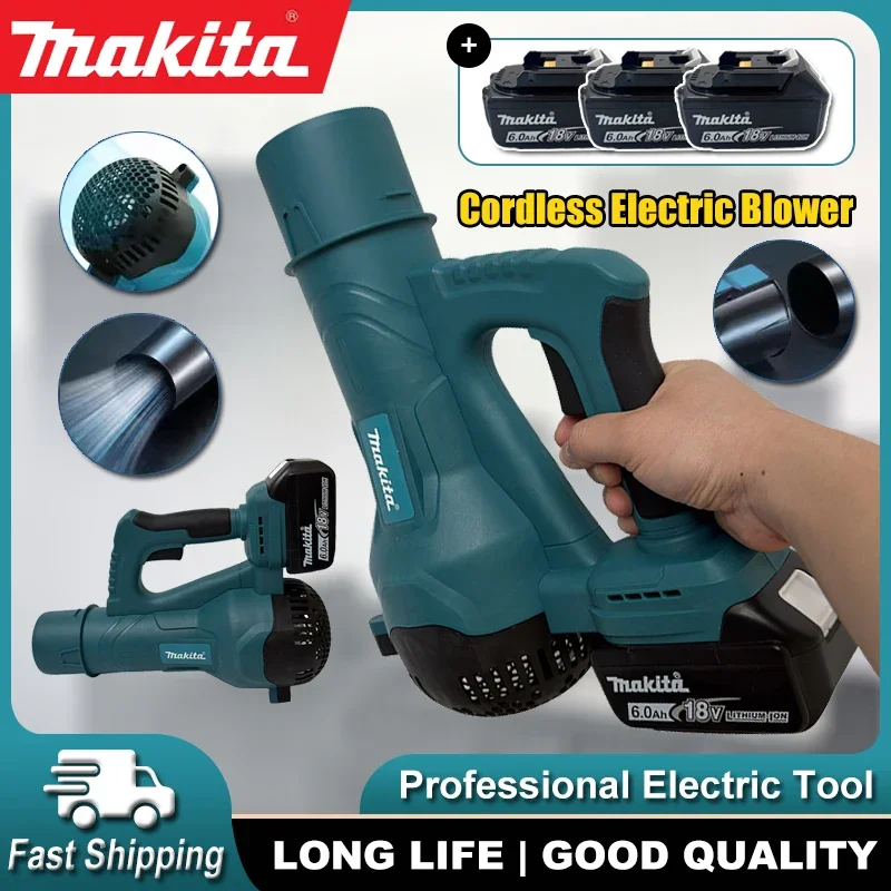 

Беспроводная воздуходувка Makita с бесщеточным двигателем, ручная, для уборки листьев, турбо-воздуходувка, инструмент для аккумулятора 18В