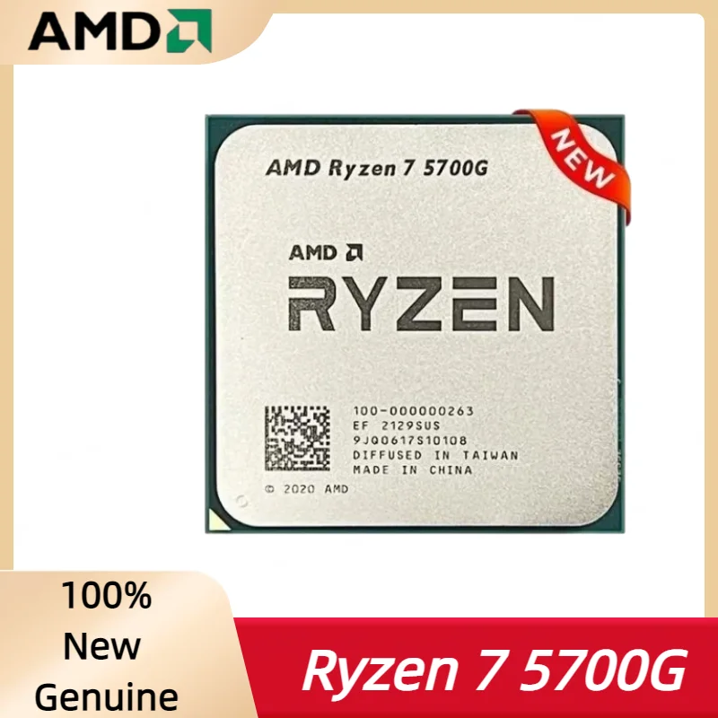 AMD Ryzen 7 5700G 100% Nuevo, CPU AMD R7 5700G 4.6GHz 8 Núcleos 16 Hilos 16MB Caché L3 Socket AM4 Procesador en Stock