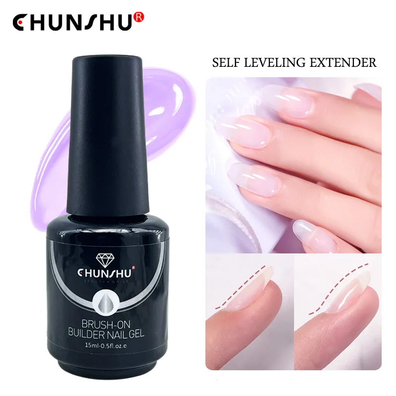 CHUNSHU 15ml Clear Building Nail Gel Nail Polish For Strengthener Extension Gel Thick Rubber Base In A Bottle Soak Off Gel Nail