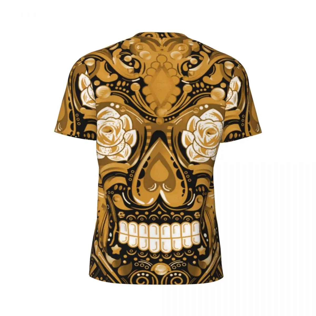 브론즈 스팀펑크 슈가 해골 힙합 운동복 티셔츠, 반팔 속건성 티셔츠, 여름 스트리트웨어, 오버사이즈 티