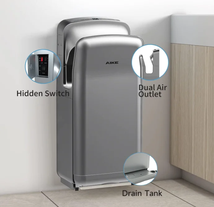 

Commercial HEPA Hand Dryer AK2005H Vertical Design 220V for Hotel Use Fast Drying Wall-Mounted Eco-Friendly