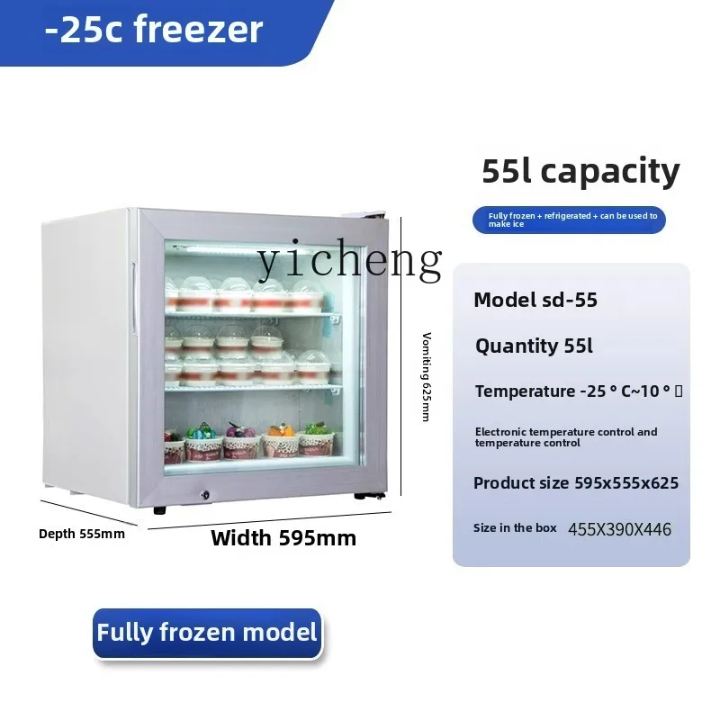 Zz mini gelato congelato display piccolo stalla gelato durian lato congelatore aperto