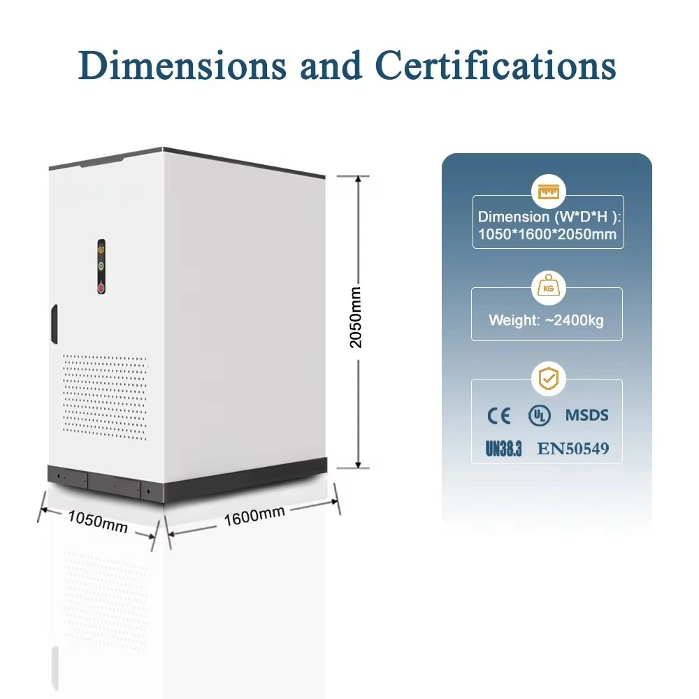 100kW 215kWh Estação de energia elétrica portátil industrial ao ar livre LiFePO4 Bateria Gabinete ESS Solar Vento Microgrid Líquido