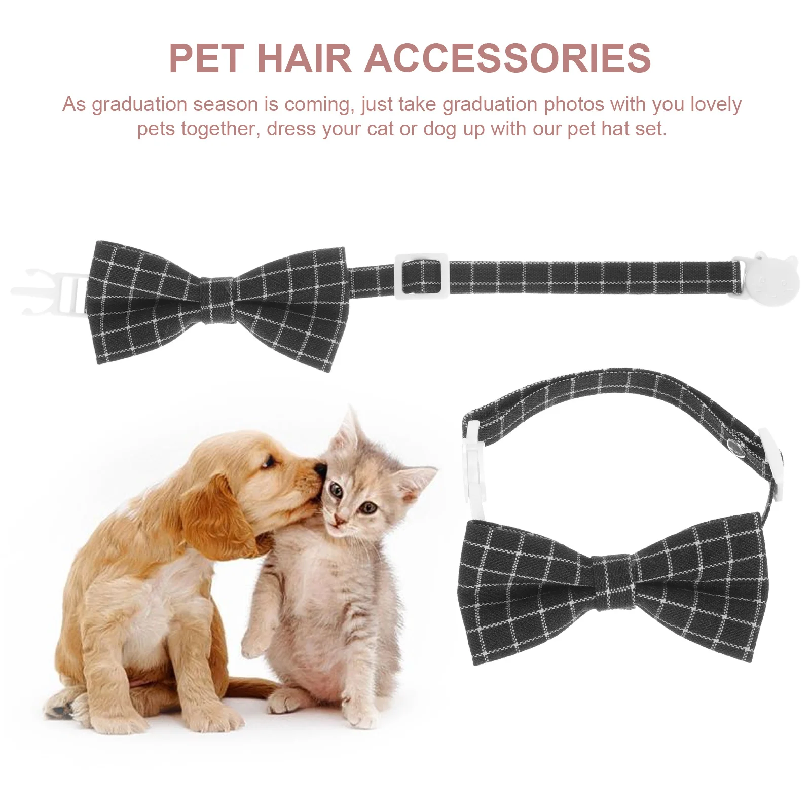 

Hat Bow Tie Set Hats Ties for Dog Graduation Caps With Bowtie Dogs Costume Polyester Photo Props Party Supplies