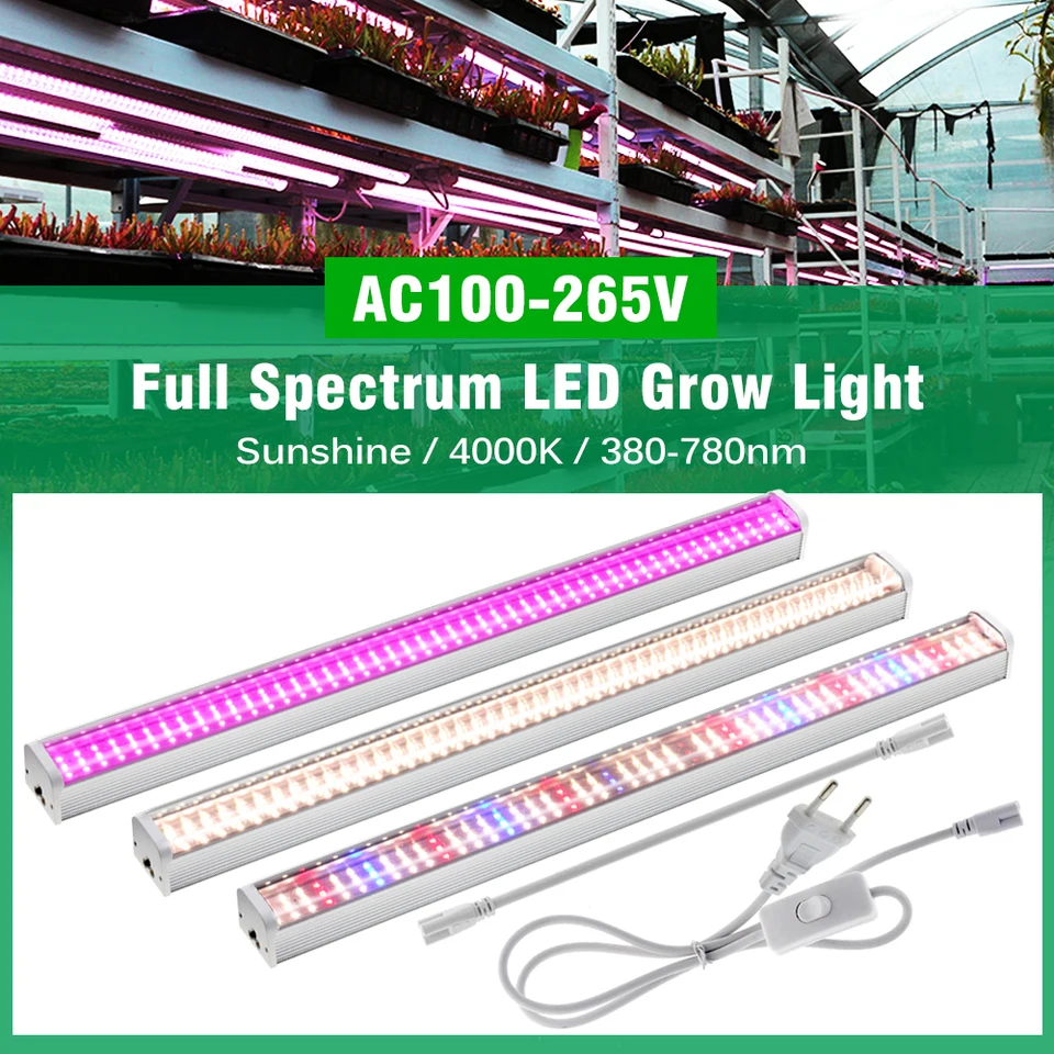 2/4/6pcs Quantum Tech LED Grow Light Bar Sunlike Purple Red 4000K Growing Lamp For Indoor Plant Greenhouse Growing Lamps Hot