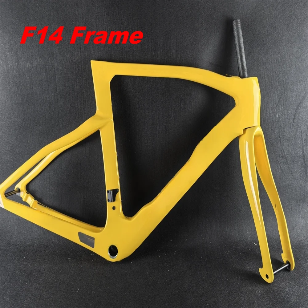 New Road Bicycle Frame F14 Carbon Bike Frameset Disc Brake Internal Cable Bike Frame Bike Handlebar XDB shipping 100 Colors