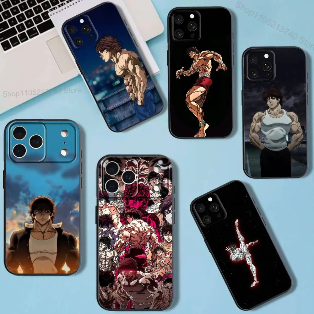 

Anime B-BakiS H-HanmaS Phone Case For iPhone 11,12,15,16,17,13,14,Pro,Max,Plus,E,Mini,Air,SE4 Black Soft Box