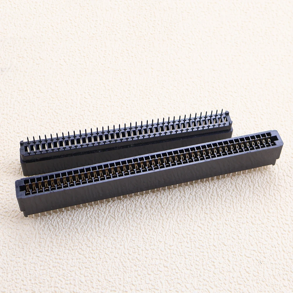 2PCS Edge Card Connector Slot 2.54 mm Pitch 4/6/8/14/16/18/20/24/28/32/36/40/50/60/64/86Pin PCB Gold Finger Socket Through Holes