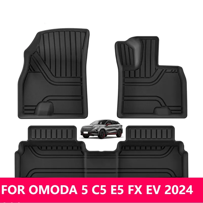 

Для OMODA 5 C5 E5 FX EV 2024 2025 TPE 3D водонепроницаемые коврики черный комплект