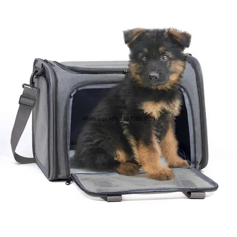 Custom Soft-Sided Portable Dog Carrier Mesh Breathable Carrier Bags Foldable Cats Handbag Travel Pet Transport Bag