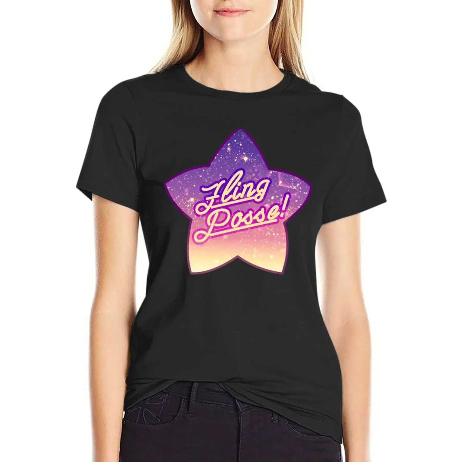 

Fling Posse Stella T-Shirt quick-drying Female clothing aesthetic clothes black t shirts for Women