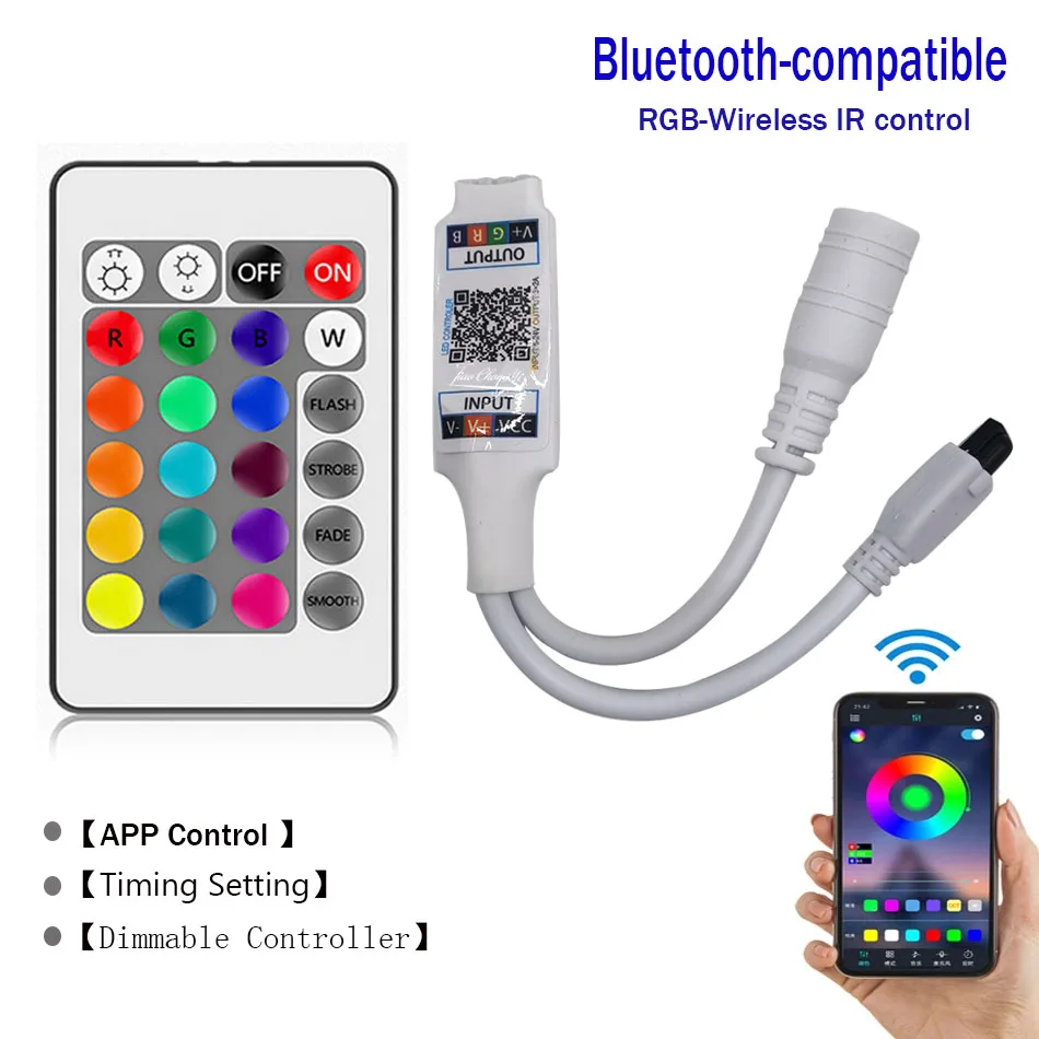DC 12V Dimmer Led Controller LED IR RGB Controler LED Lights Controller IR Remote For RGB 3528 5050 LED Strip