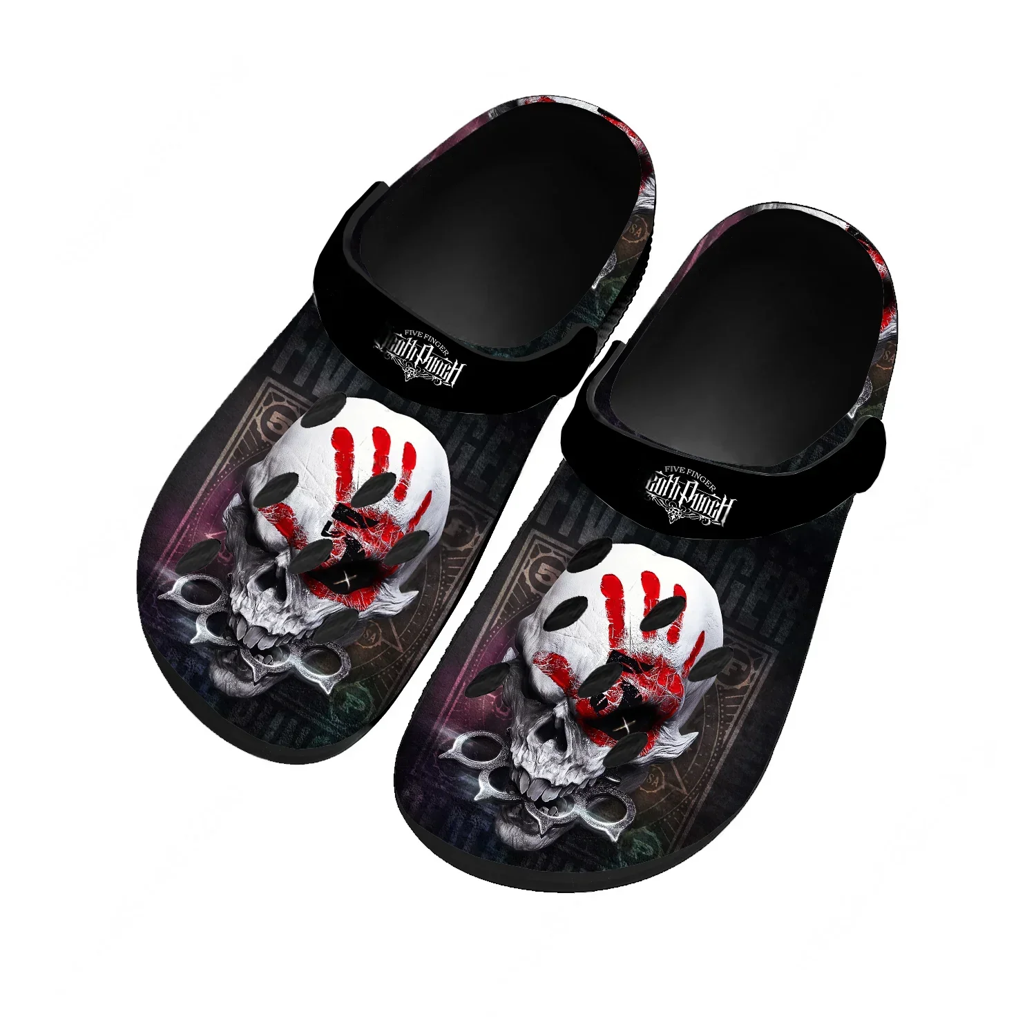Five Finger Death Punch Sandals Mens Women Youth Boy Girl Water Shoes Home Clogs Custom Made Breathable Hole Slippers Black