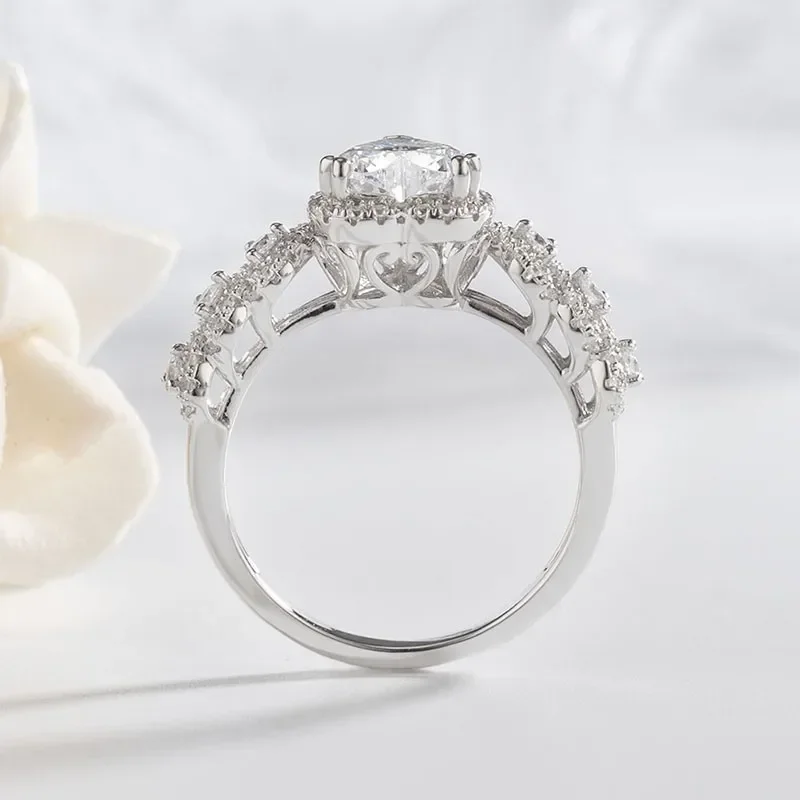 2025 Bague En Cristal En Forme De Cœur Pour Femme, Accessoire De Mariage Élégant, Bijou Chic Au Design Délicat