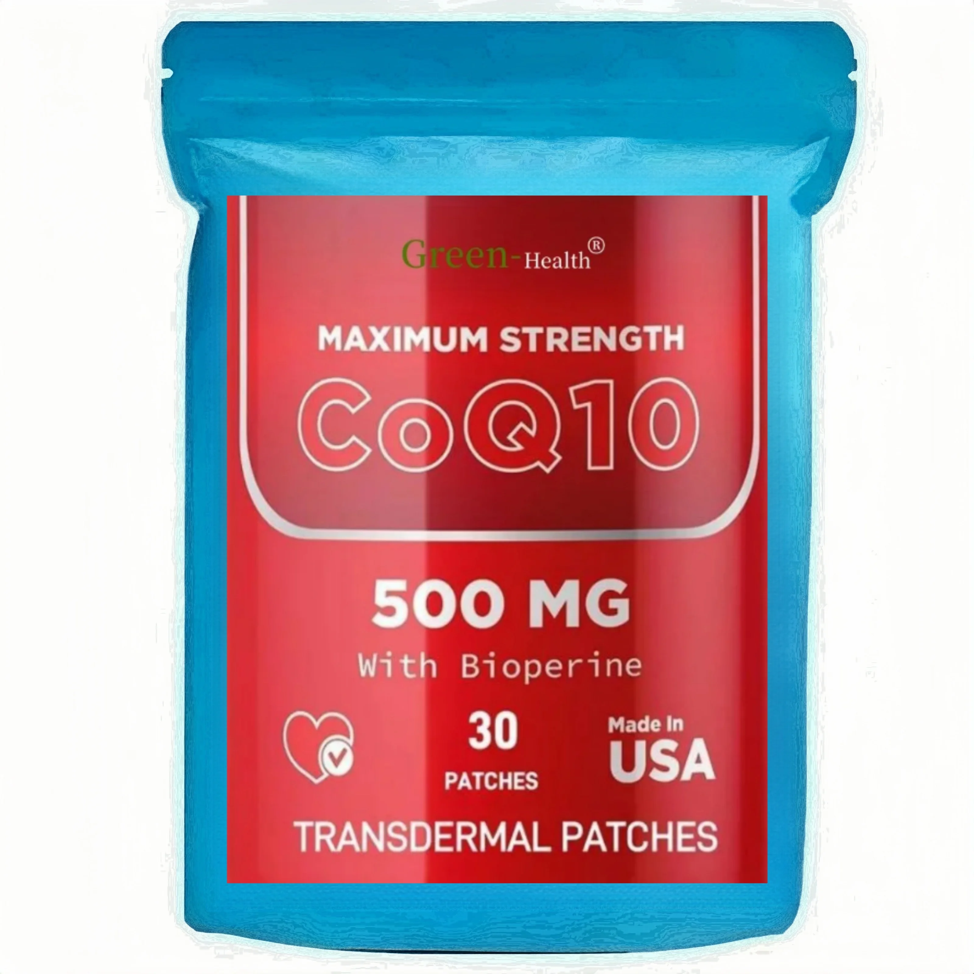 CoQ10 Transdermal Patches Energy Support -30 Patches One Month Supply