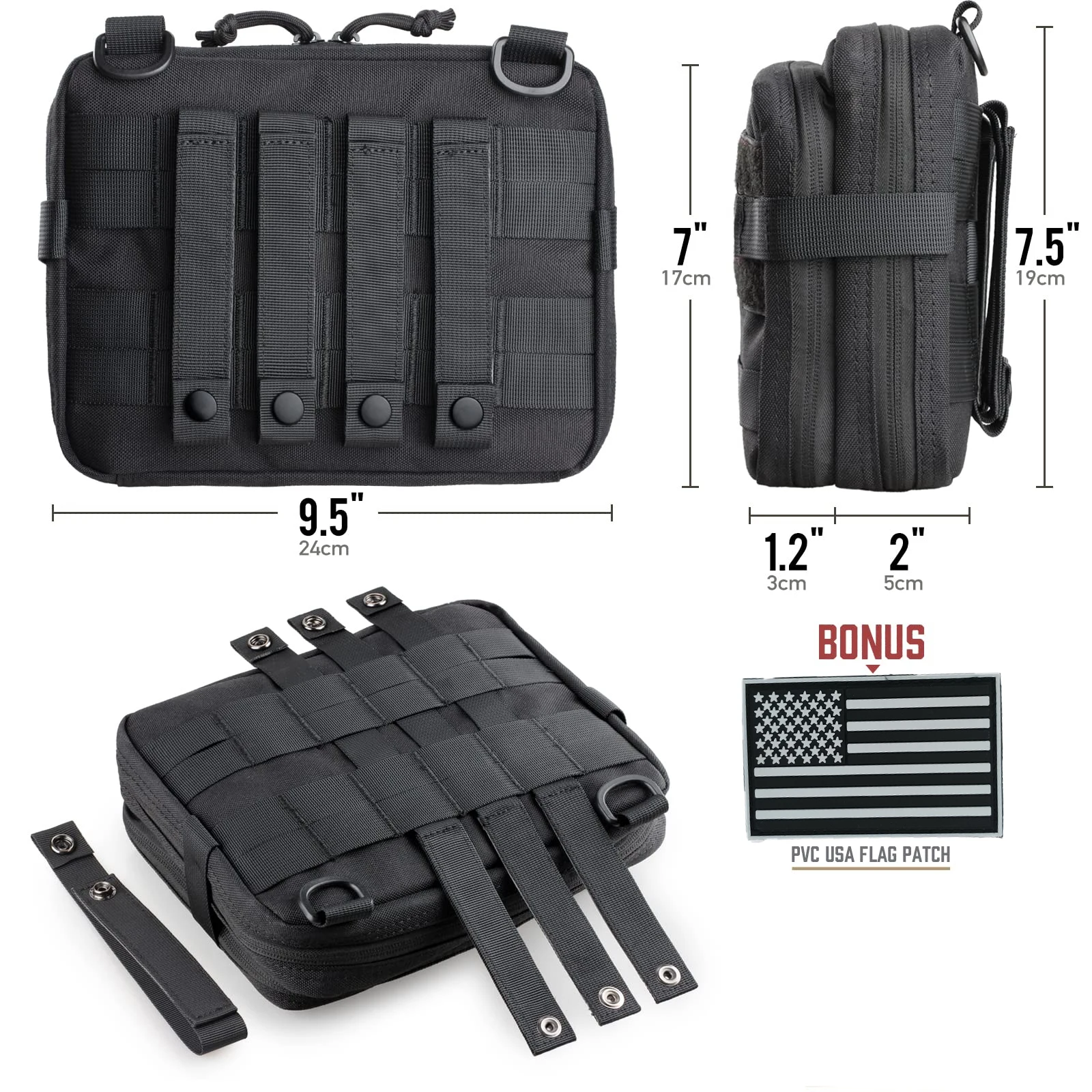 Tactical Molle Pouch Large Admin Bag Utility Tool Pouches Molle Attachment EDC Pouches Expandable Molle  nylon  pack