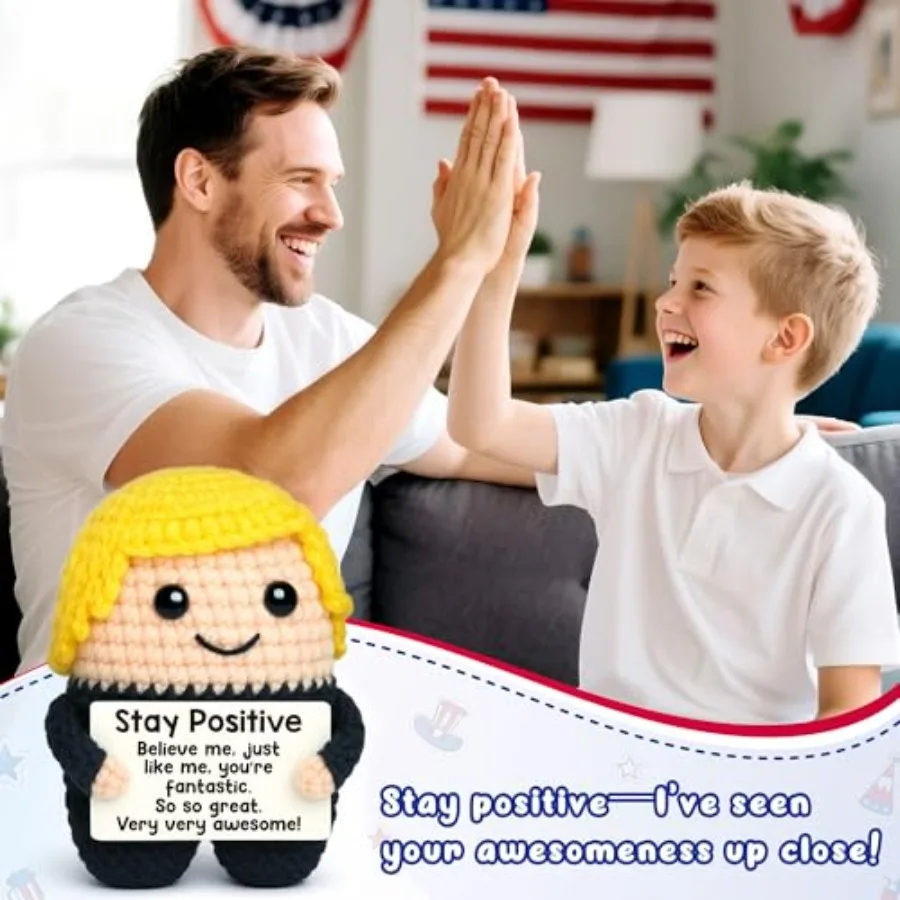 مضحك صغير إيجابي الكروشيه الحيوان هدايا للنساء الرجال بوس يوم هدايا عيد ميلاد له المراهقين بنين ابن زميل العمل عيد الميلاد Stocki