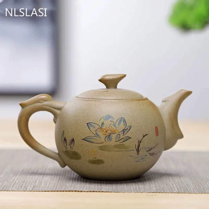 NLSLASI Chinese Style Stoneware Teapot Tea Set Handmade Kettle Ceramic Clay Teapot Set Chinese Tea Ceremony Supplies Teapot